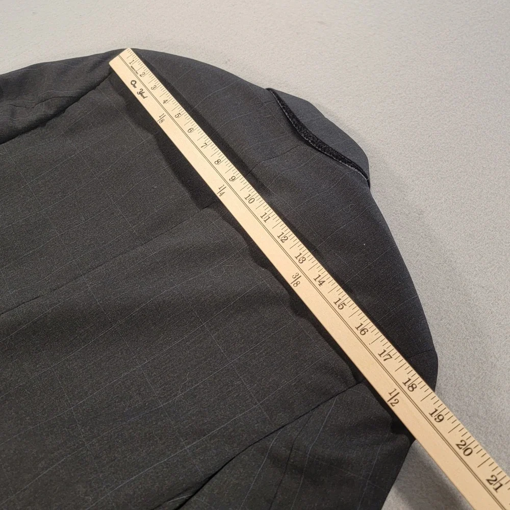 Jack‎ Victor Montreal Wool Sport Coat Windowpane Blazer Charcoal Gray Men's 42R